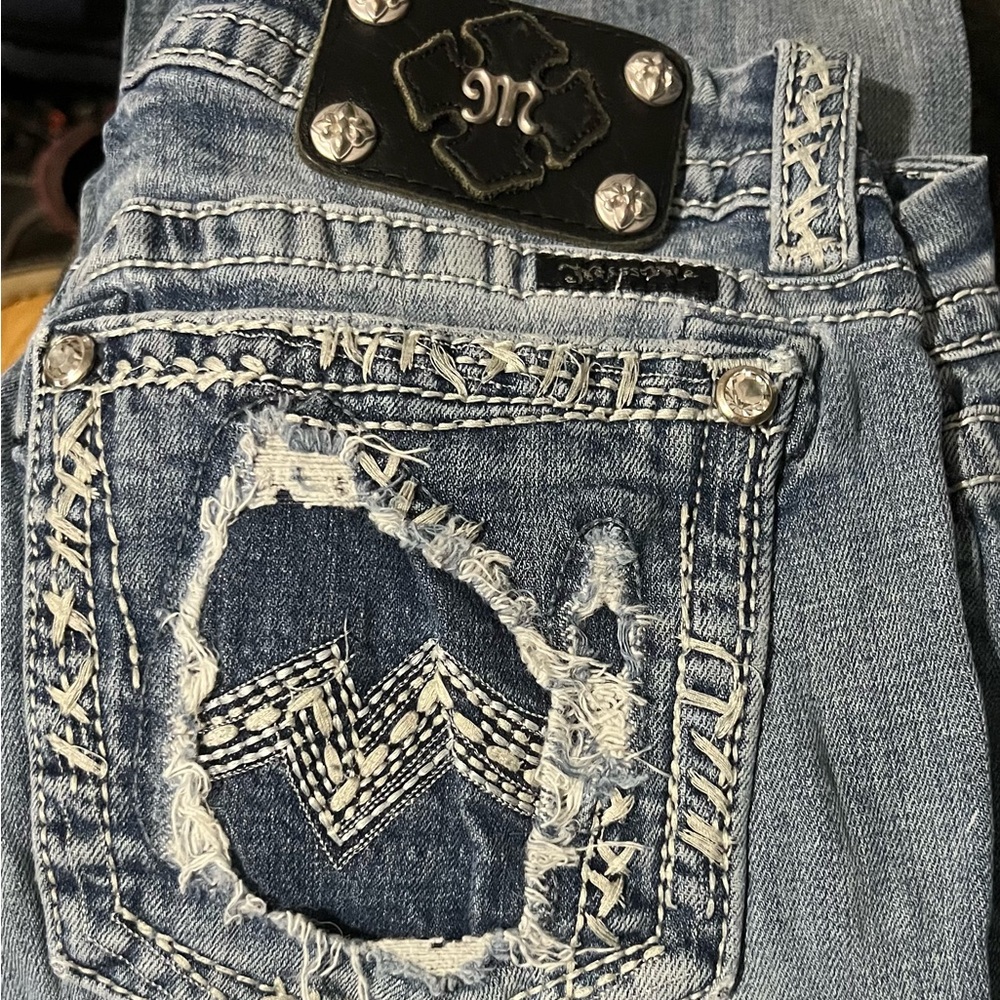 Miss Me Distressed Blue Boot Cut Jeans